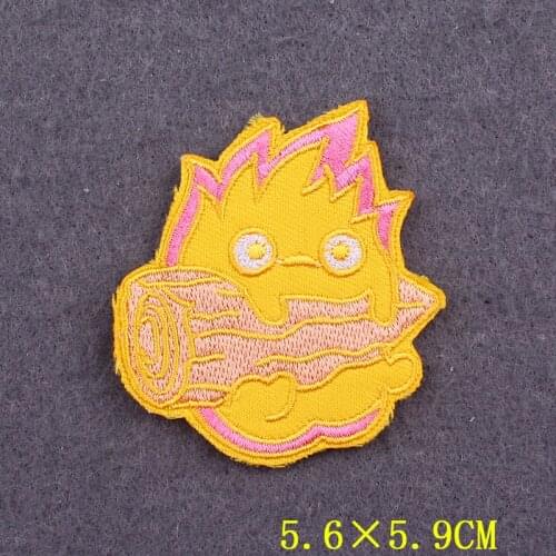 Classic Anime Howls Moving Castle Calcifer Patch Iron On Patches On Clothes DIY Cartoon Badge Clothing Thermo Adhesive Patches