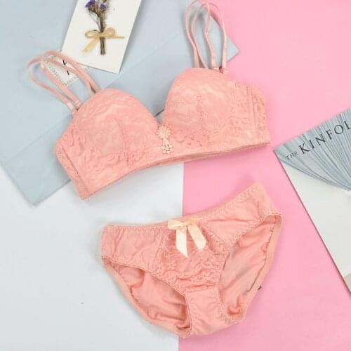 Women Push Up Bra and Panty Set Sexy Girls Semaless Underwear Wireless Brassiere Female Lingerie Lace Bralette Briefs Set