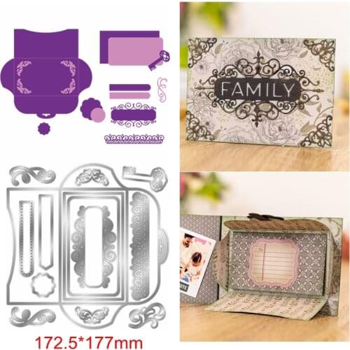 Lace Flower Hollowed Strip Square Key Frame Metal Cutting Dies New Die Cut Decoration Album Photos Embossing Paper DIY Cards Hot