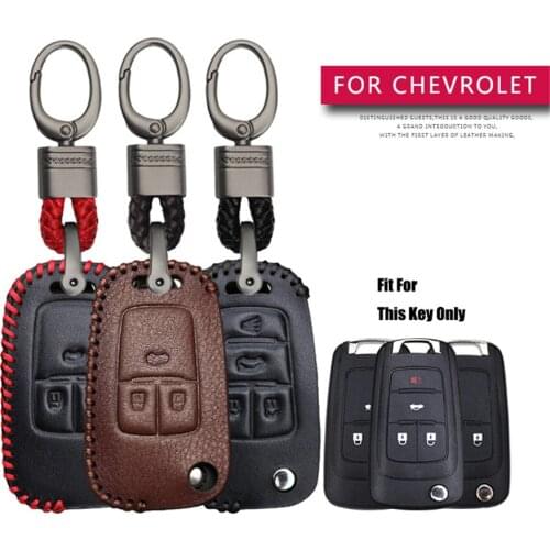 KUKAKEY Car Accessories Key Cover Case For Chevrolet Cruze Spark Lacetti Aveo Onix Orlando Hand-woven Smoky Grey Metal Keyring