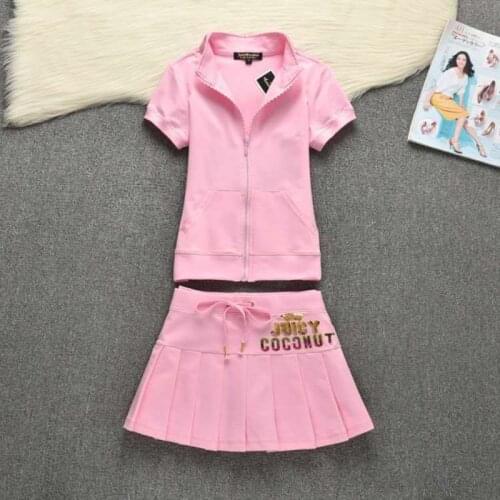 Summer Hooded Cotton Tops and Mini Skirt Set Letter Patterned Tracksuit 2 piece set women Casual Sweat Suits for Girls S-XL