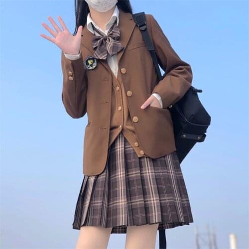 Summer New Japanese Jk Skirt Brown Kawaii Lolita Girls Harujuku Cosplay Anime School Classic Lolitas Fashion Plaid Skirt
