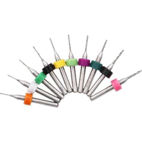 10Pcs Pcb Mini Drill 0.1-1/ 0.3-1.2/0.6-1.5/1.5-2.4/ 2.1-3.0Mm Tungsten Steel Carbide For Circuit Board Cnc Drill Bits Machine
