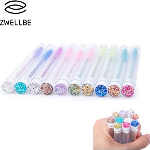 Reusable eyebrow brush tube disposable eyelash brush eyebrow brush replaceable dust-proof Sparkling broken diamond at bottom