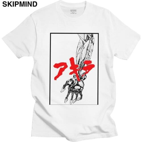 Akira Arm Tetsuo T-shirt Mens 100% Cotton Neo Tokyo Tee Round Neck Short Sleeve Graphic Tshirt Japan Manga T Shirt Fan Gift Idea