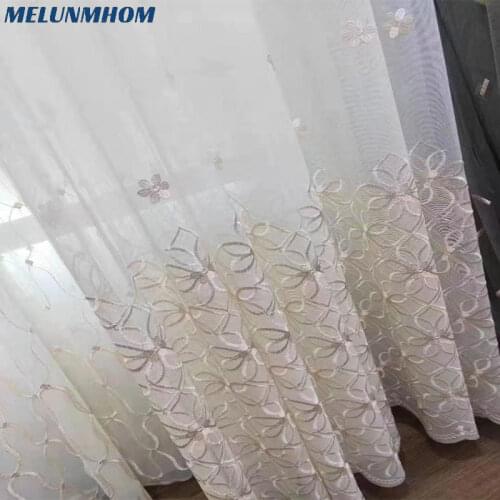 New Time-limited Woven Lace Luxury Sheer Panels Embroidery Tulle For Living Room Bedroom Privacy Translucent Yarn Drapes