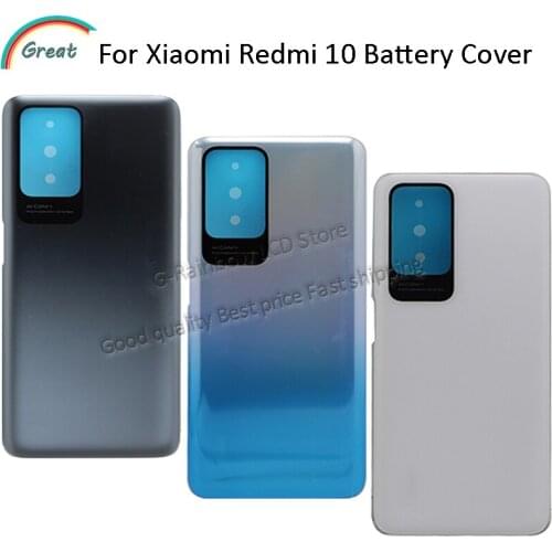 New Battery Cover Rear Door Housing Back Case For Xiaomi Redmi 10 Battery Cover Replacement Parts For Redmi 10 Rear Cover