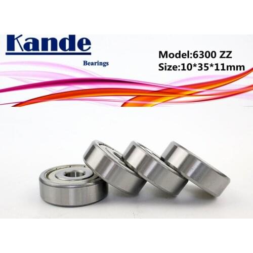 Kande 6300ZZ 4PCS ABEC-5 6300 2Z Single Row Deep Groove Ball Bearing 10x35x11 mm 6300ZZ Bearing