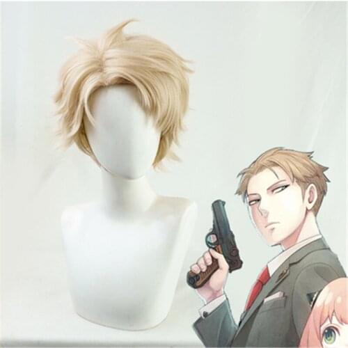 Anime SPY FAMILY Loid Forger Cosplay Wig Short Yellow Heat Resistant Synthetic Wigs