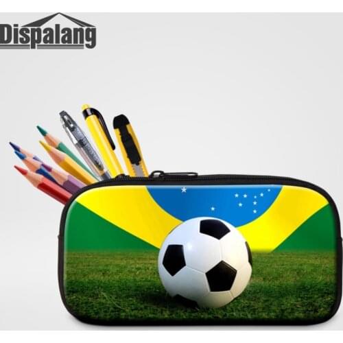 Customize Design Football Basketball Soccer Pencil Case For Little Boys Small Canvas Pen Box Womens Mini Portable Cosmetic Bags