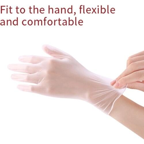 100pcs/Box Disposable Vinyl Transparent Gloves Kitchen Dishwash Household Garden Cleaning Gloves UD88