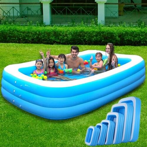210X140X65CM Thickened Inflatable Pool Children Adult Home Use Paddling Pool Large Size Inflatable Round Swimming Pool A1-AG0001
