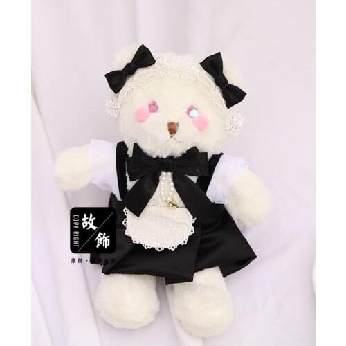 LOLITA maid Xiong Bao black pearls plush black bag shoulder bag