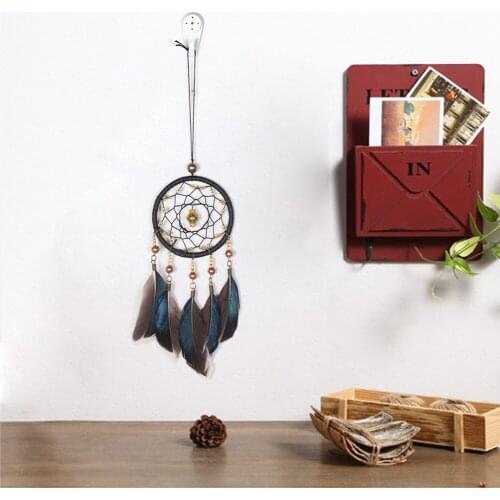 Retro Dream Catcher Pendant Car Home Bedroom Wall Hanging Feather Dreamcatcher Ornaments Handcraft Mini Decoration