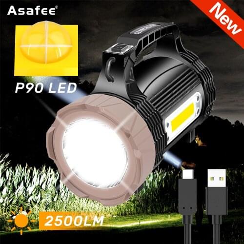 Portable XHP90 LED Flashlight USB Rechargeable Waterproof Explosion-Proof Outdoor Camping Lantern Searchlig Spotlight