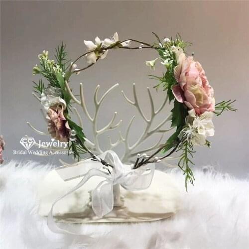 CC Hairband for Women Headband Jewelry Engagamenet Wedding Hair Accessories Bridal Crown Tiara Flower Shape Hairwear Gift KC80