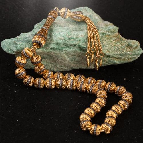 Silver White Zircon Rose Colored Gemstone Prayer Rosary Men Rosary With Silver Tassel Arabic Tasbih Ornate Tassel 925k Silver