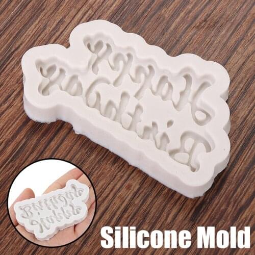 Silicone Happy Birthday Letters Numers Mold Cake Mould for Ice Jelly Chocolate Birthday Cake Decor