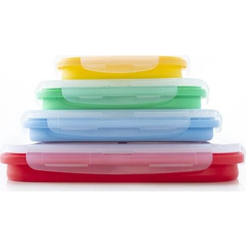 Collapsible Silicone Food Container Portable Bento Lunch Box Microware Home Kitchen Outdoor Food Storage Containers Box