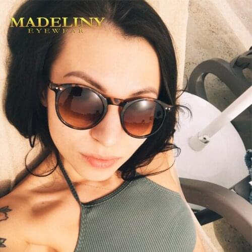 MADELINY Vintage Sunglasses Women Small Round Frame Sun Glasses Men Female Brand Designer Classic Shades Eyewear MA072