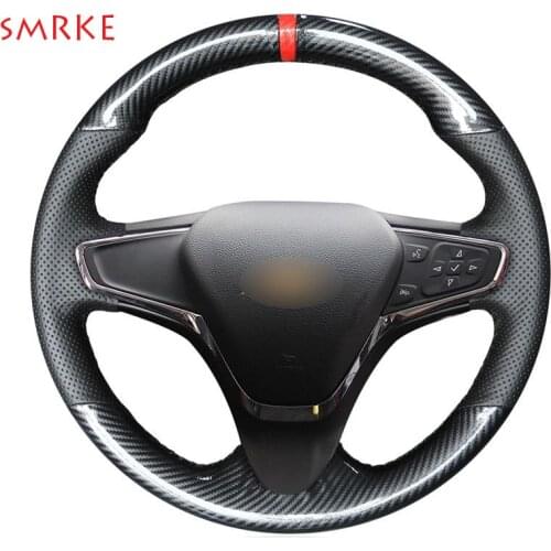 Carbon Fiber Black Leather DIY Car Steering Wheel Cover for Chevrolet Cruze 2015 Volt 2016 2017 New Cruze