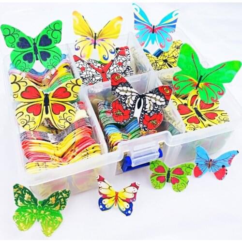 438pcs Butterfly Cake Decoration Wafer Paper Butterflies Cake Topper Cupcake Toppers Insert Picks For Wedding Birthday Party