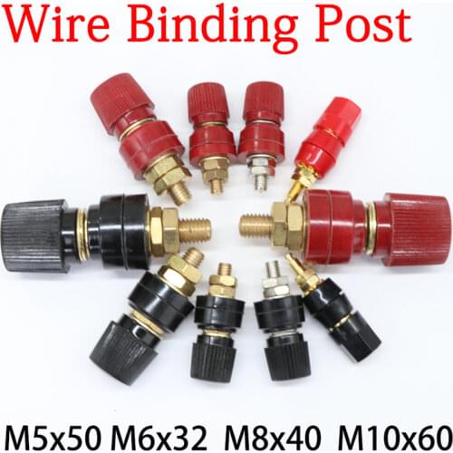 Wire Binding Post Thread Screw M5 M6 M8 M10 Lithium Battery Weld Inverter Clamp Power Supply Connect Terminal Splice Black Red