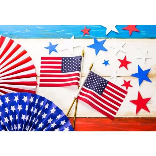 VinylBDS American Flag Photo Studio Photographic Background Independence Day Children Stars Photography Backdrops