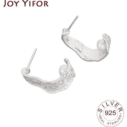 925 Sterling Silver Earrings For Women Bump Curve Trendy Jewelry Vintage Simple Party Accessories Gifts Earring