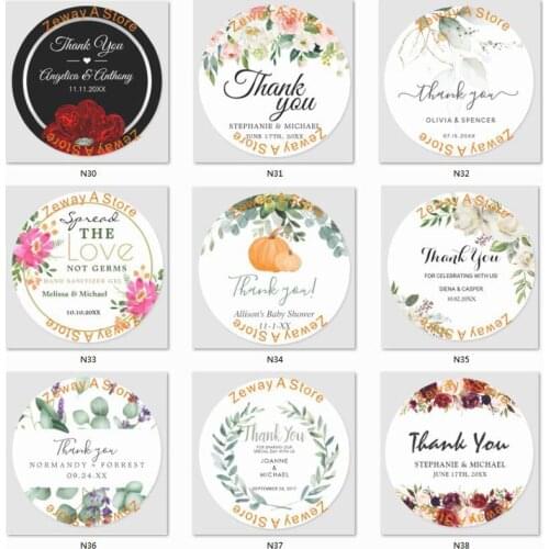 100 Pieces, 3-10CM, Custom Personalized, Wedding Stickers, Invitations, Candy Favors Gift Boxes Labels, Birthday, Logo, Photo
