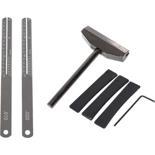 2 Pcs Guitar Protector Steel Plate Capacitor Measure Luthier & 1 Set Fret Press Caul Fingerboard Pressing Tool