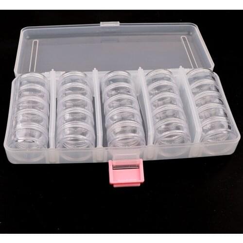 25 Slots Grids Storage Sticker Box Tool 5d Diamond Painting Square Embroidery Accessories Bead Organizer Storage Case Container