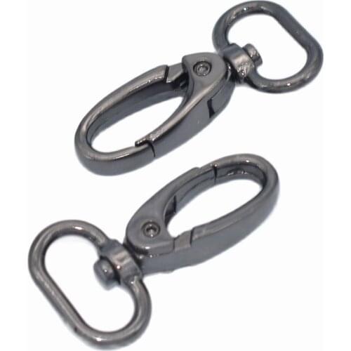 4/5'' Inner Black swivel clasp Swivel Snap Hooks Lobster Clasp Claw Push Gate Trigger Clasps Oval Ring For keychains-2pcs