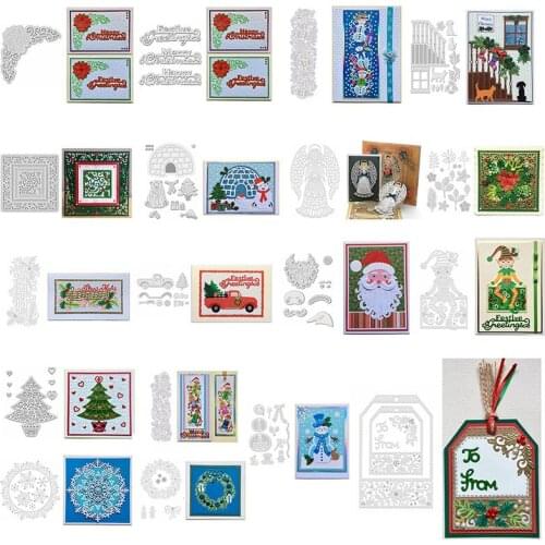 Polar Bear Car Angel Festive Greetings Snowman Stairs Metal Cutting Dies DIY Scrapbooking Card Album Making New Crafts Stencil