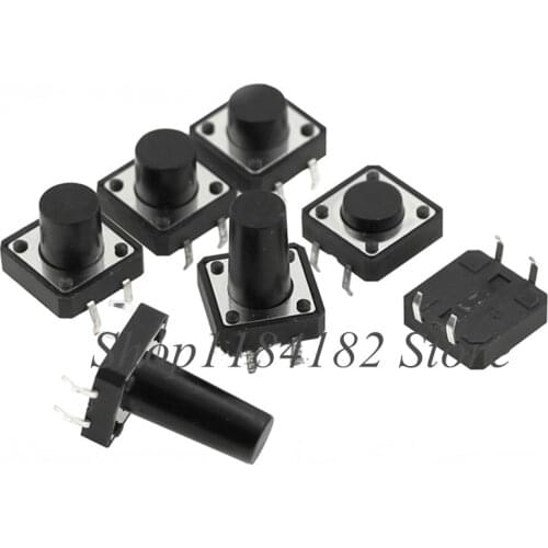 Free Shipping 100PCS 12*12*5 6 7 8 9 10MM 11 12H 13 14MM Microswitch 8H Tact Switch Square 4P Straight 12X12X8MM