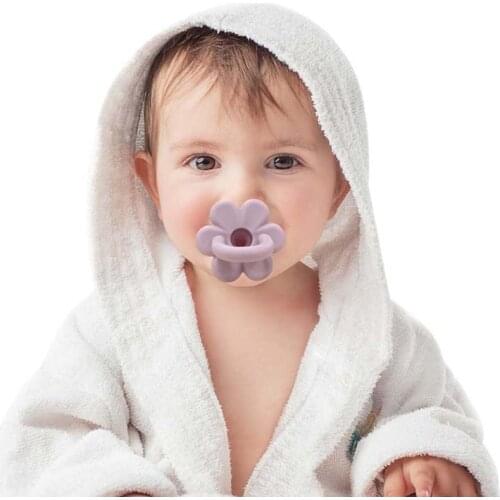 Baby Teether Flower Shape Newborn Baby Pacifiers Infant Toddler Nipple Food Grade Silicone Pacifier