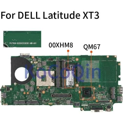 KoCoQin Laptop motherboard For DELL Latitude XT3 CN-00XHM8 00XHM8 6050A2530301 QM67 DDR3 Mainboard