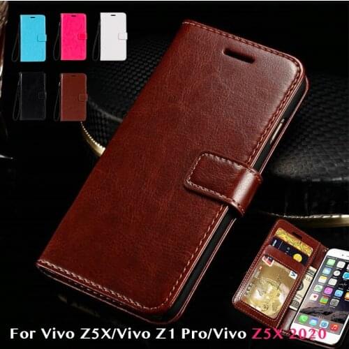 PU Leather Flip Case For Vivo Z5X Card Holder Silicone Photo Frame Case Wallet Cover For Vivo Z1 Pro Vivo Z5X 2020 Business Case