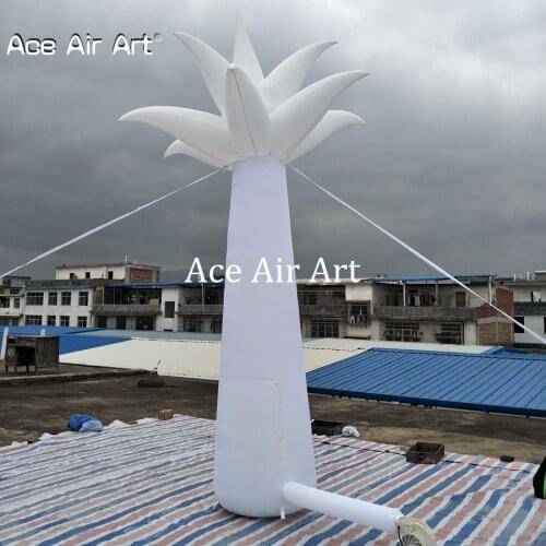 4m H Alley/wedding party decoration giant led plant lotus tree model inflatable palm tree replica made In China