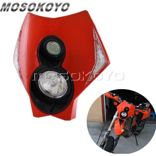 Red Motorcycle MX Enduro X2 Headlight LED Indicator Light Headlamp for GasGas EC300 HONDA CRF450 SUZUKI DRZ400