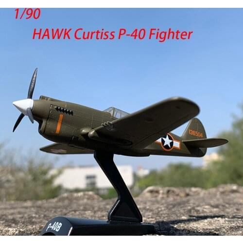 HAWK Curtiss P-40 Fighter Diecast 1/90 Scale Airplane Model Children Toys Display Adult Collections World War II Aircraft