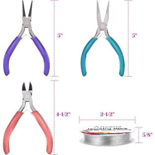 7 Pack Jewelry Making Tools Needle Nosed Round Nose Pliers Side Cutters Beading Jewelry Wires Jewelry Making Supplies