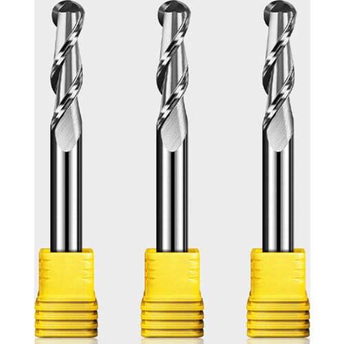 Vsharp 4mm 6mm Shank Diameter 2 Flutes Ball Nose End Mill Tungsten Carbide CNC Milling Cutter CNC Tool For Wood MDF