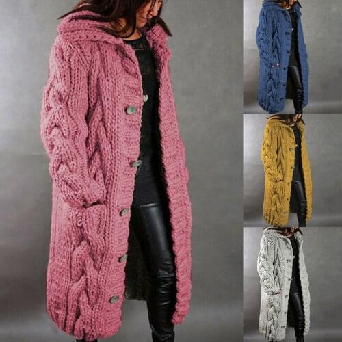 Sweaters for Women Plus Size Fall Autumn Winter Hooded Loose Jacket Coats Thick Long Maxi Large Size Cardigan Women Streetwear