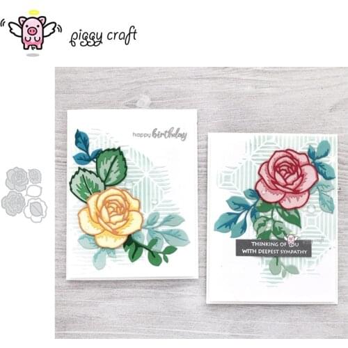 Piggy Craft metal cutting dies cut die mold Flower leaf decoration Scrapbook paper craft knife mould blade punch stencils dies