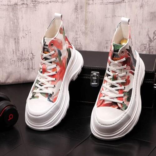 New 2022 Hip-Hop for Web Celebrity Zapatos Hombre Sneakers Men Camouflage Printing Thick Bottom Causal Flat Shoes Moccasins