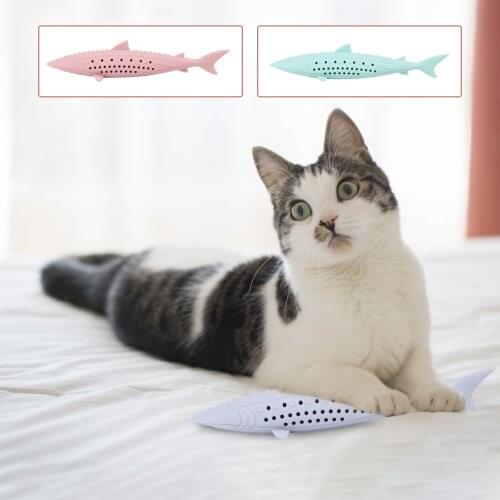 Soft Silicone Mint Fish Cat Toy Catnip Pet Toy Clean Teeth Toothbrush Chew Cats Toys Gatos Cat Scratcher Pet Accessories