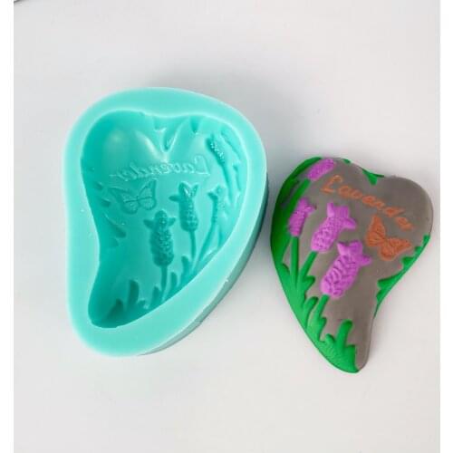 PRZY Soap Fondant Flower Mold Soap Molds Handmade Mould Silicone Molds Love Heart Lavender Clay Resin Moulds Candle HC0354