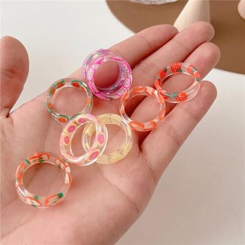 New Fashion Womens Ring Fashion Unique Plastic And Transparent Stacking Ring Cute Retro Ring Jewelry Gift For Ladies And Girls
