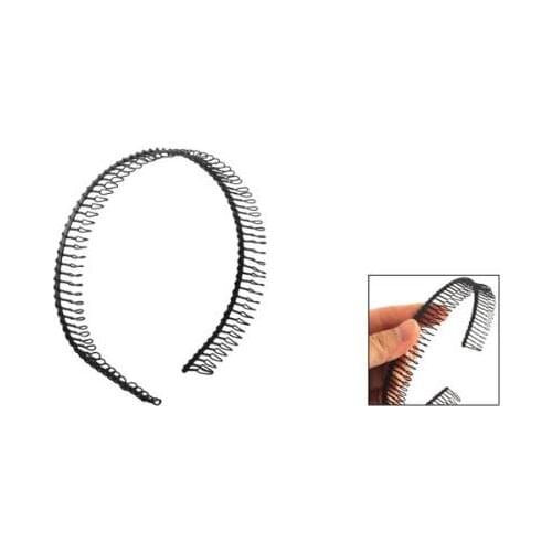 SODIAL(R) Metal Teeth Comb Hairband Hair Hoop Headband Black For Woman